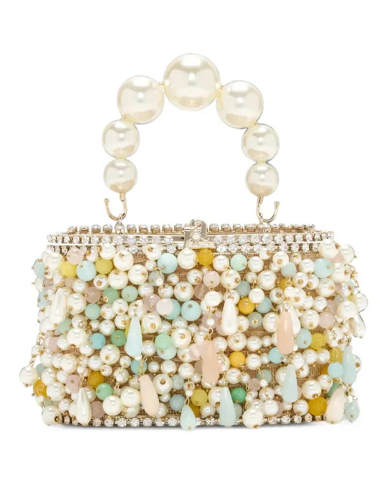 Rosantica Holli Brina Mini-Tasche mit Kunstperlen - Weiß Weiß