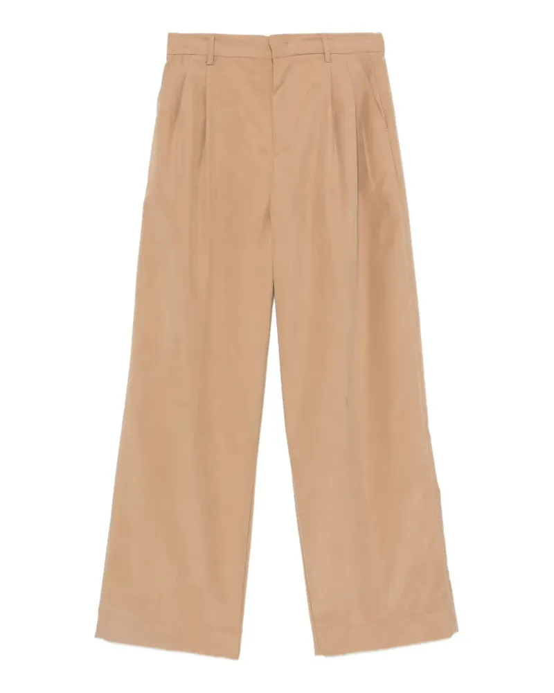 PLAN C Wide-Leg-Hose mit Bundfalten - Nude Nude