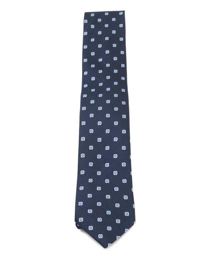 Ermenegildo Zegna Krawatte mit Quadratmuster - Blau Blau