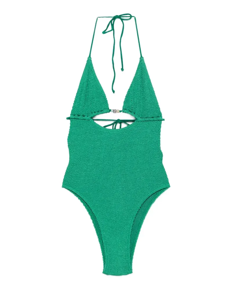 bond-eye bead-embellished swimsuit - Grün Grün