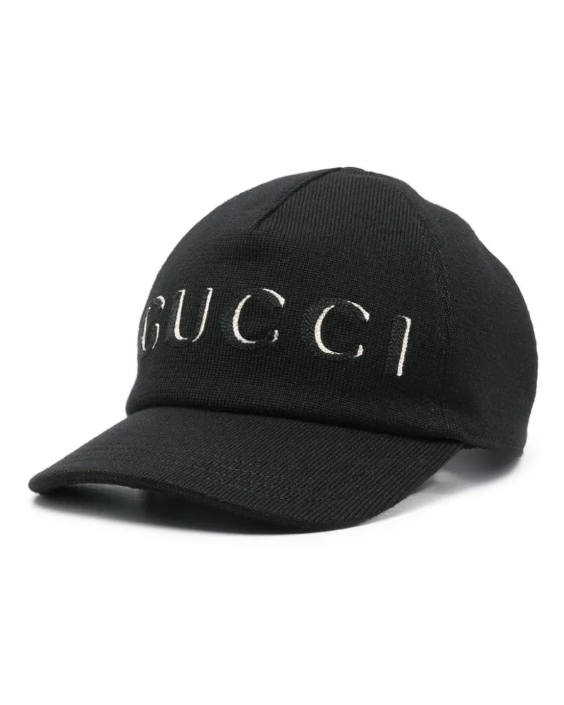 Gucci Bestickte Baseballkappe - Schwarz Schwarz