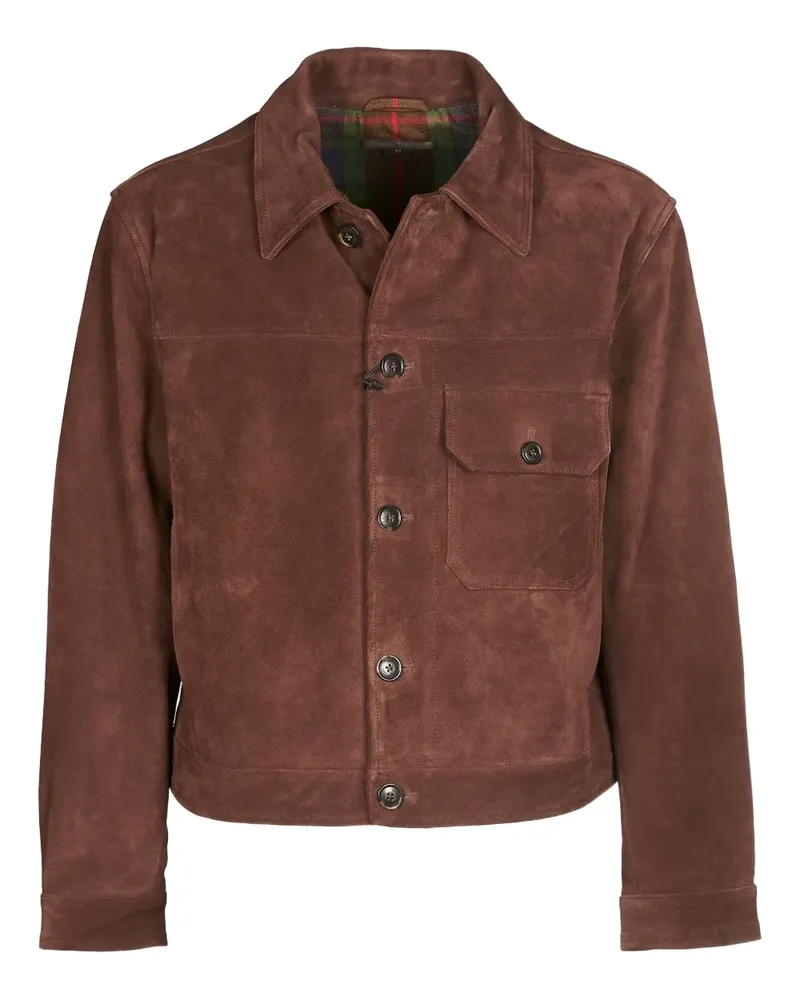 Baracuta pocket suede leather jacket - Braun Braun