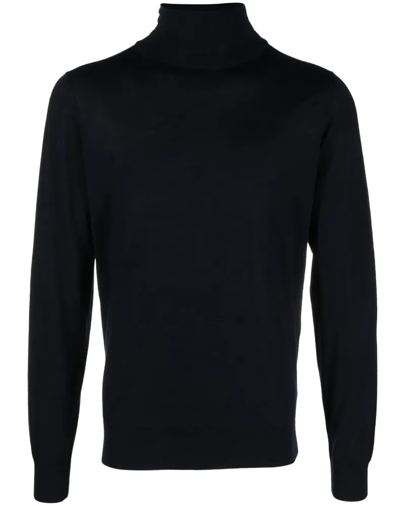 Piacenza Cashmere Fein gestrickter Pullover - Blau Blau
