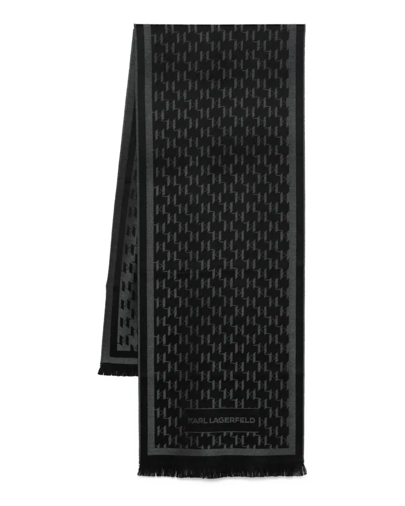 Karl Lagerfeld Schal mit Monogramm - Schwarz Schwarz