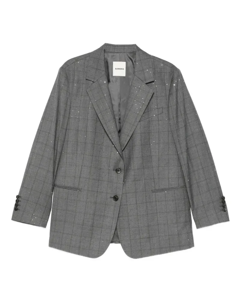 Sandro Blazer mit Kristallen - Grau Grau