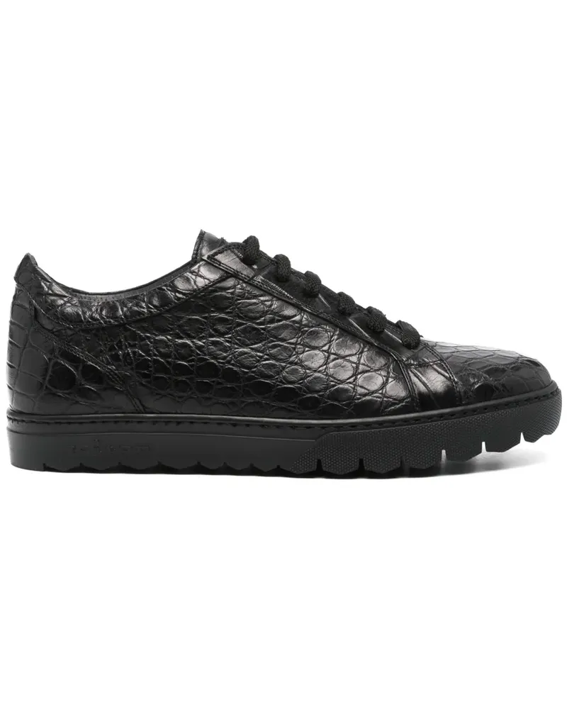 Kiton Sneakers mit Kroko-Optik - Schwarz Schwarz