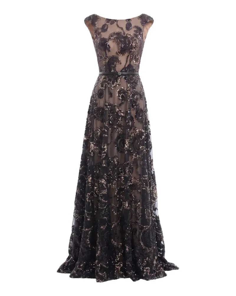 Saiid Kobeisy sequin-embroidered tulle maxi dress - Schwarz Schwarz