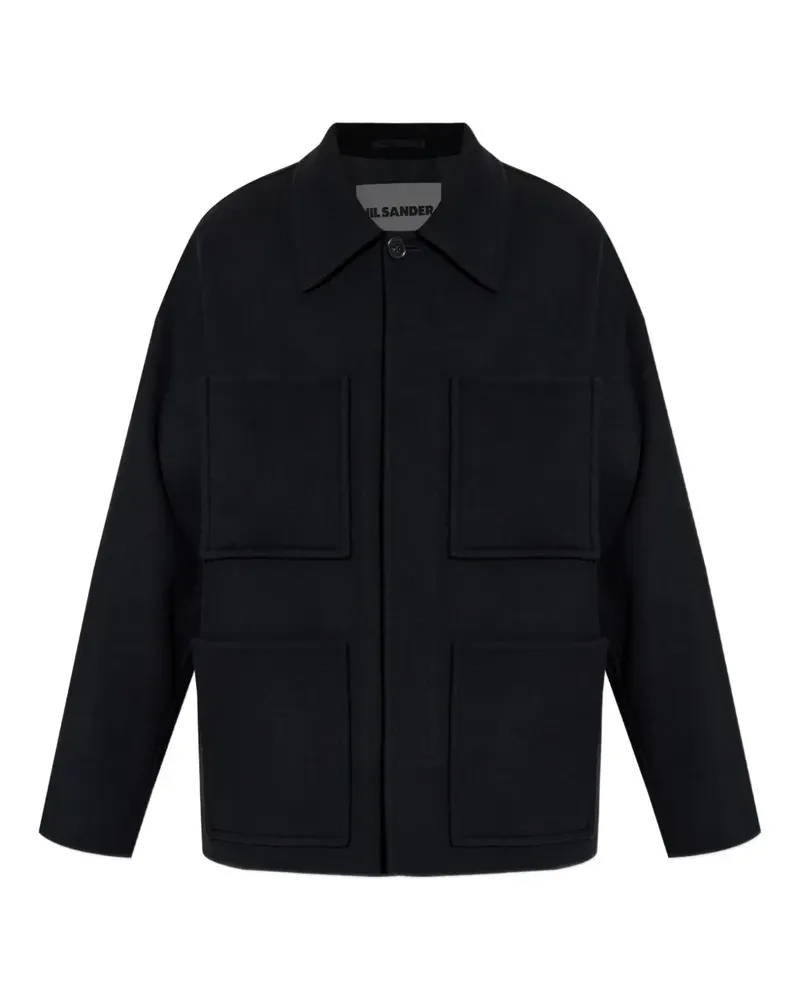 Jil Sander Kastige Jacke mit Taschen - Schwarz Schwarz