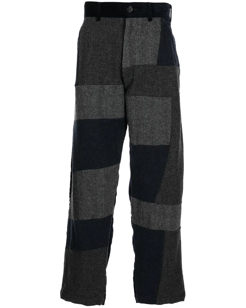 Comme des Garçons Gerade Hose mit Patchwork-Detail - Blau Blau