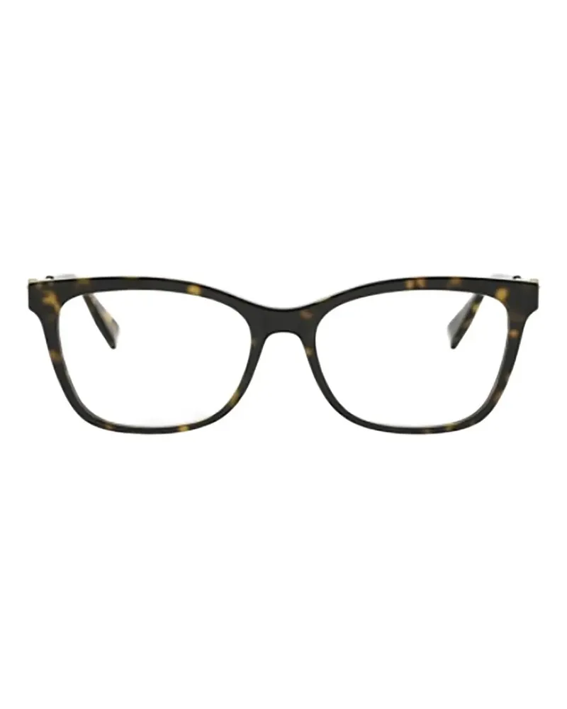 Bulgari tortoiseshell-effect square-frame glasses - Braun Braun