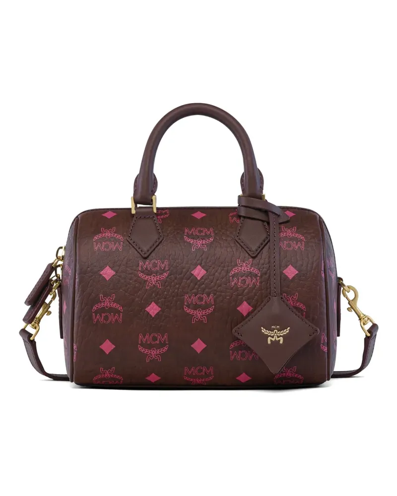 MCM Maxi Visetos Ella Boston bag - Braun Braun