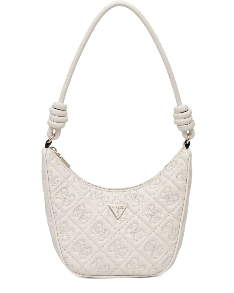 Guess Mini Adelasia 4G Schultertasche mit gestepptem Henkel - Nude Nude