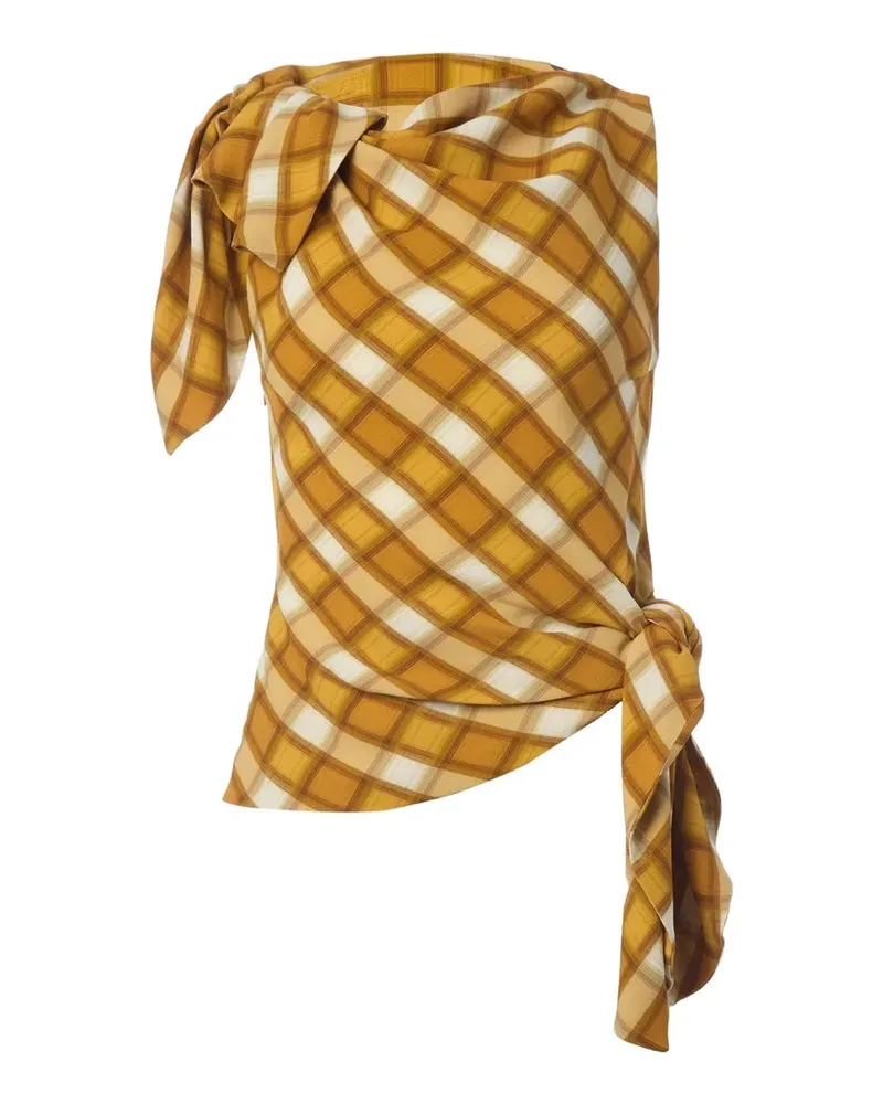 Monse knotted-front checked top - Gelb Gelb