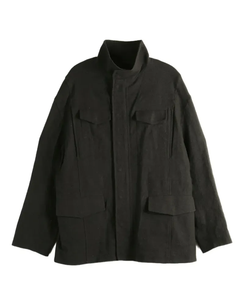 Omar Afridi Stehkragen-Jacke mit Taschen - Schwarz Schwarz