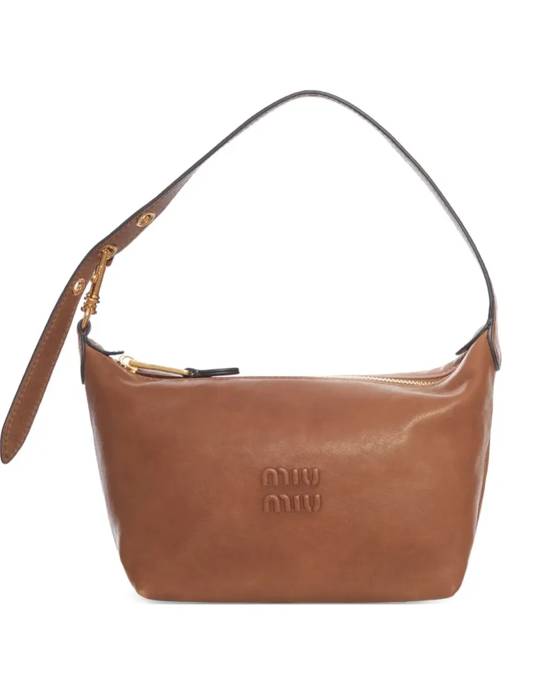 Miu Miu Schultertasche mit Logo-Prägung - Braun Braun