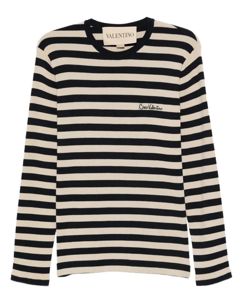Valentino Garavani Gestreifter Pullover - Nude Nude