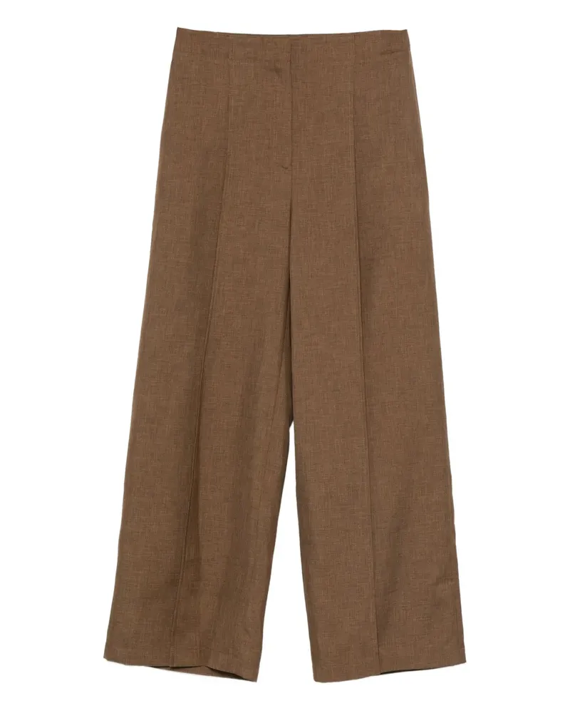 Theory Cropped-Hose mit Bundfalten - Braun Braun