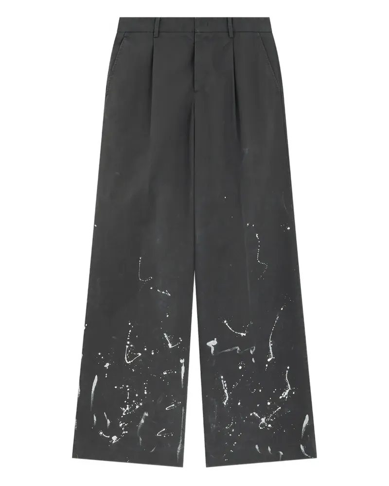 WE 11 DONE Hose mit Farbklecks-Print - Grau Grau