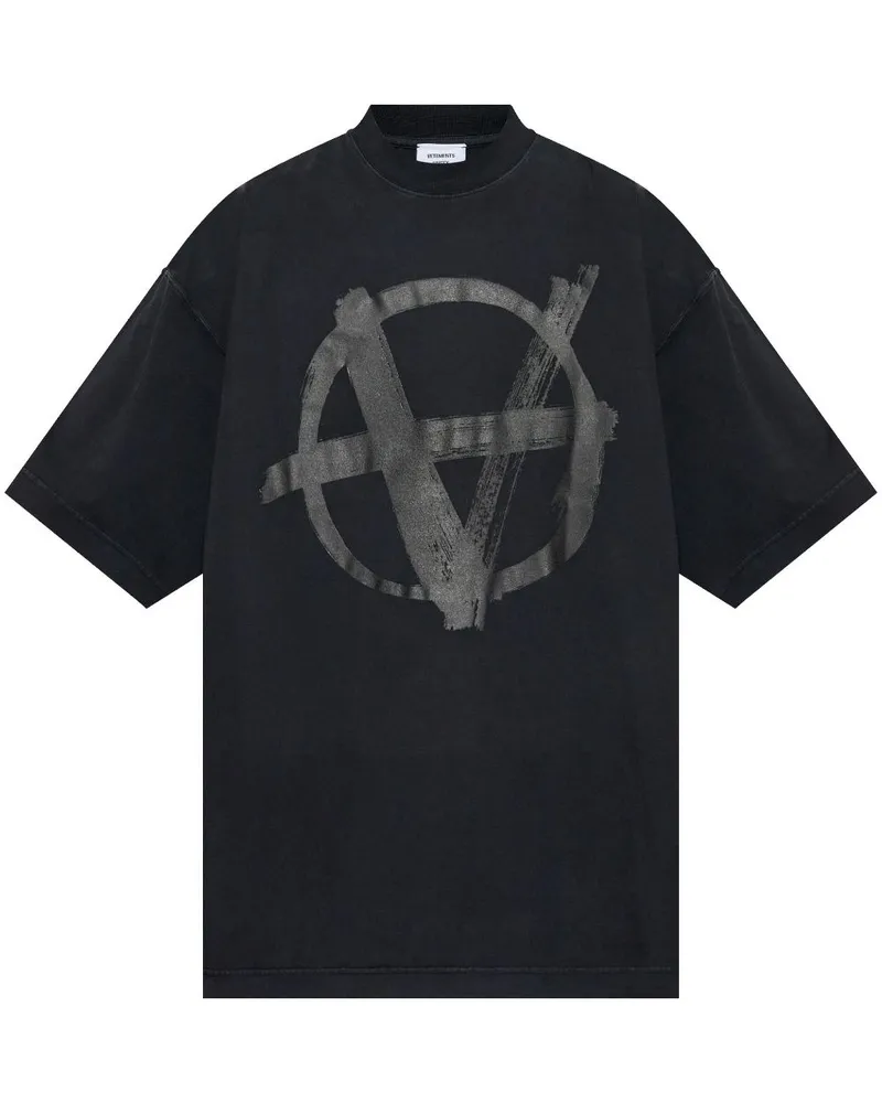 VETEMENTS T-Shirt mit Logo-Print - Schwarz Schwarz