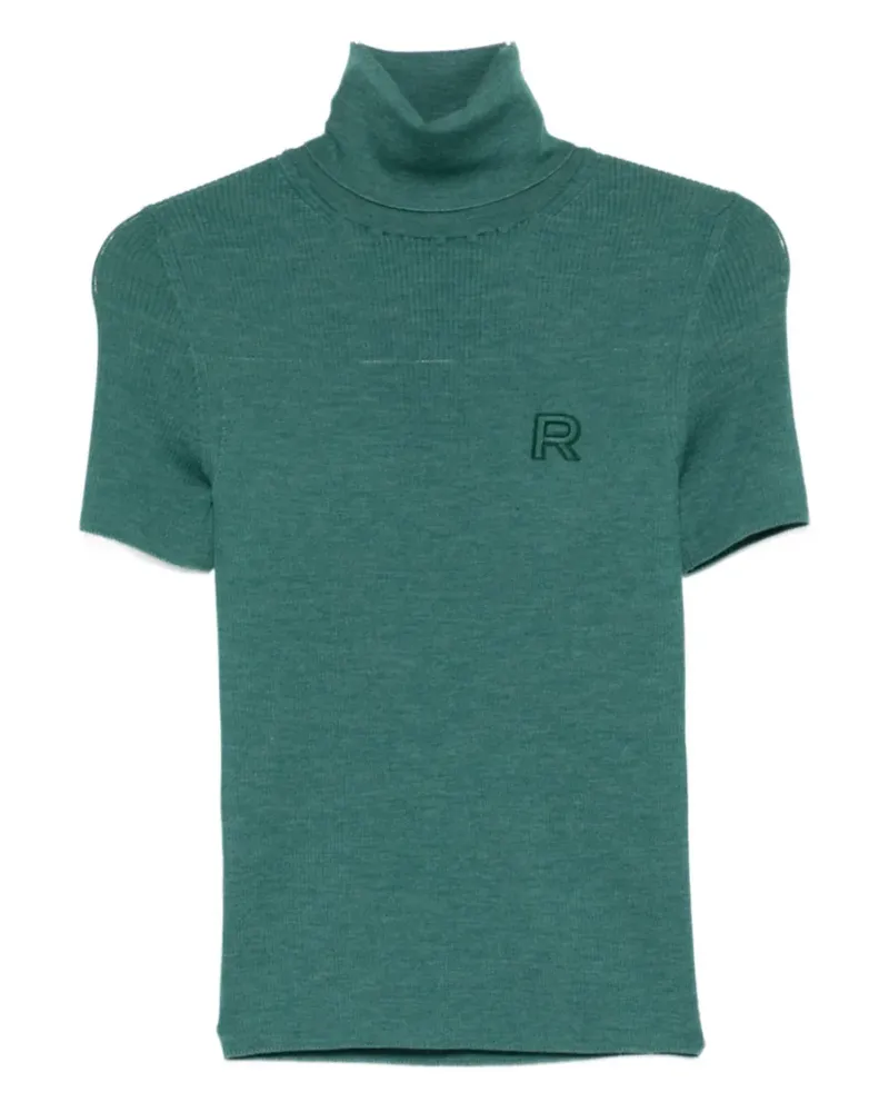 Rochas turtleneck logo-patch top - Grün Grün
