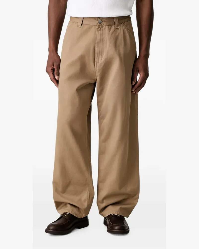 Carhartt WIP straight-leg logo-patch trousers - Nude Nude