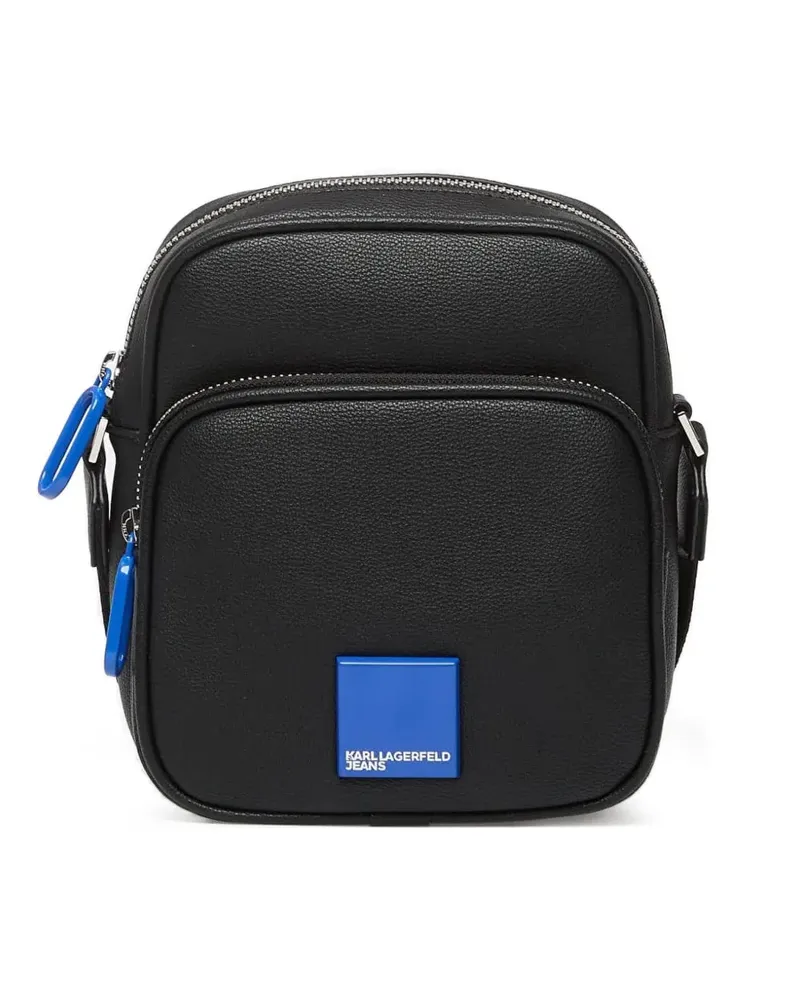 Karl Lagerfeld logo-patch messenger bag - Schwarz Schwarz