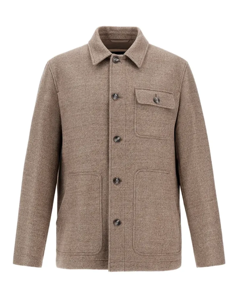 Herno Hemdjacke aus Schurwolle - Nude Nude