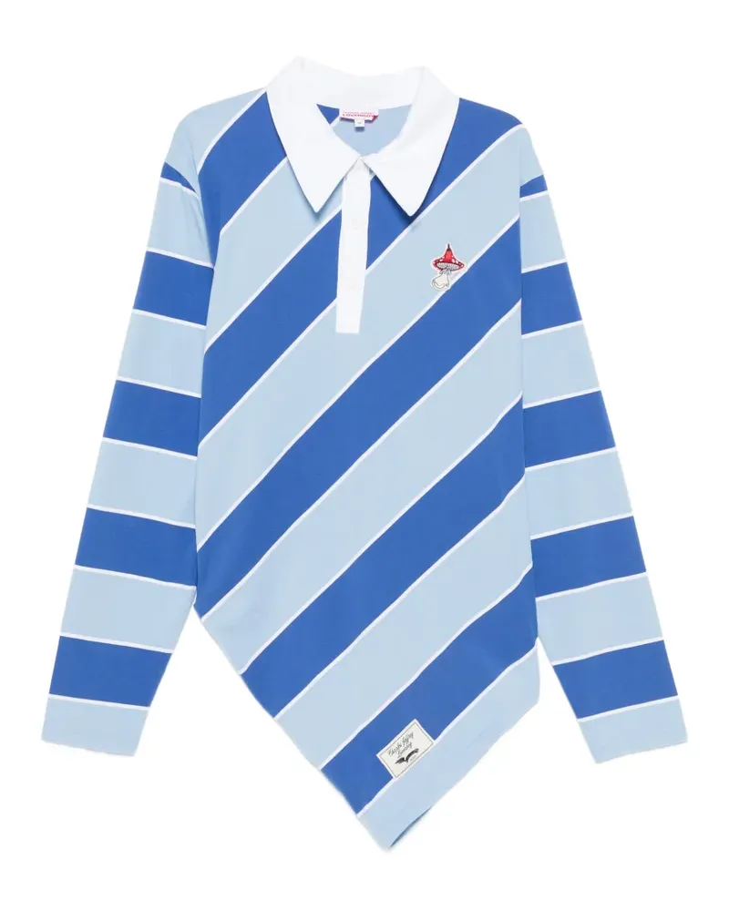 Charles Jeffrey Loverboy striped-pattern polo shirt - Blau Blau