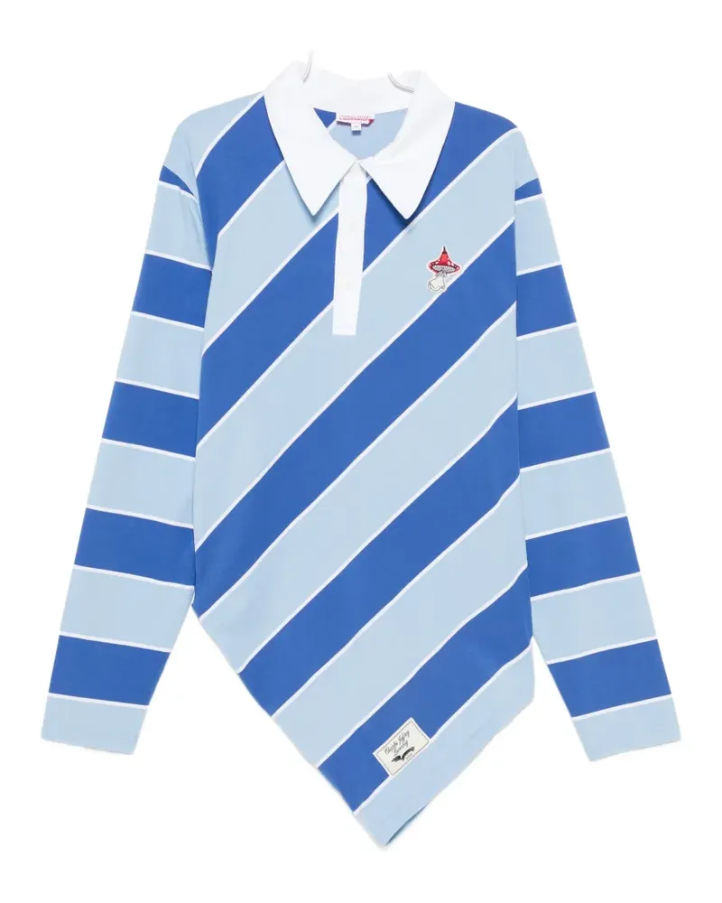 Charles Jeffrey Loverboy striped-pattern polo shirt - Blau Blau