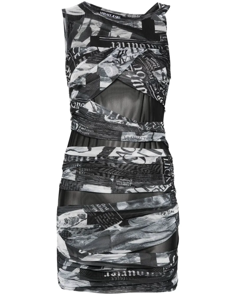Versace Jeans Asymmetrisches Kleid mit Drapierung - Schwarz Schwarz