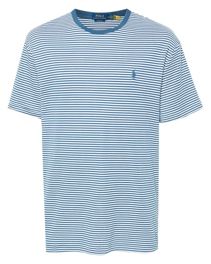 Ralph Lauren Gestreiftes T-Shirt - Blau Blau