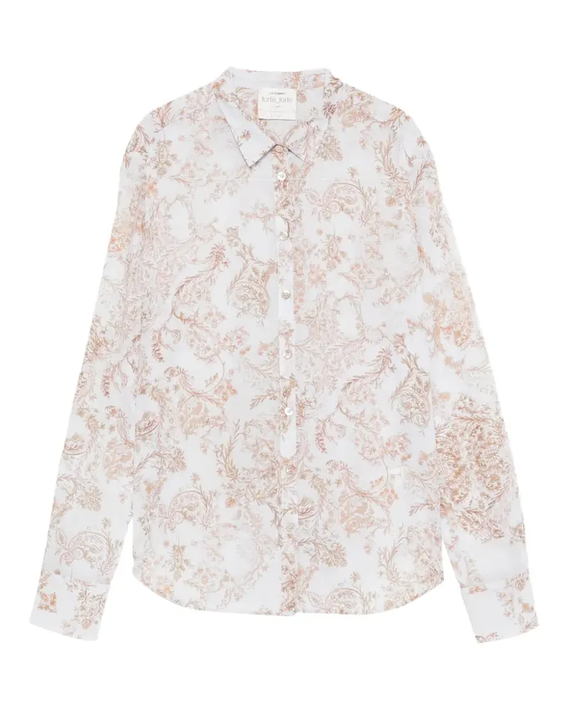 forte_forte Hemd mit Blumenmuster - Blau Blau