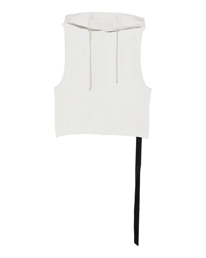 DRKSHDW by Rick Owens drawstring sleeveless hoodie - Weiß Weiß