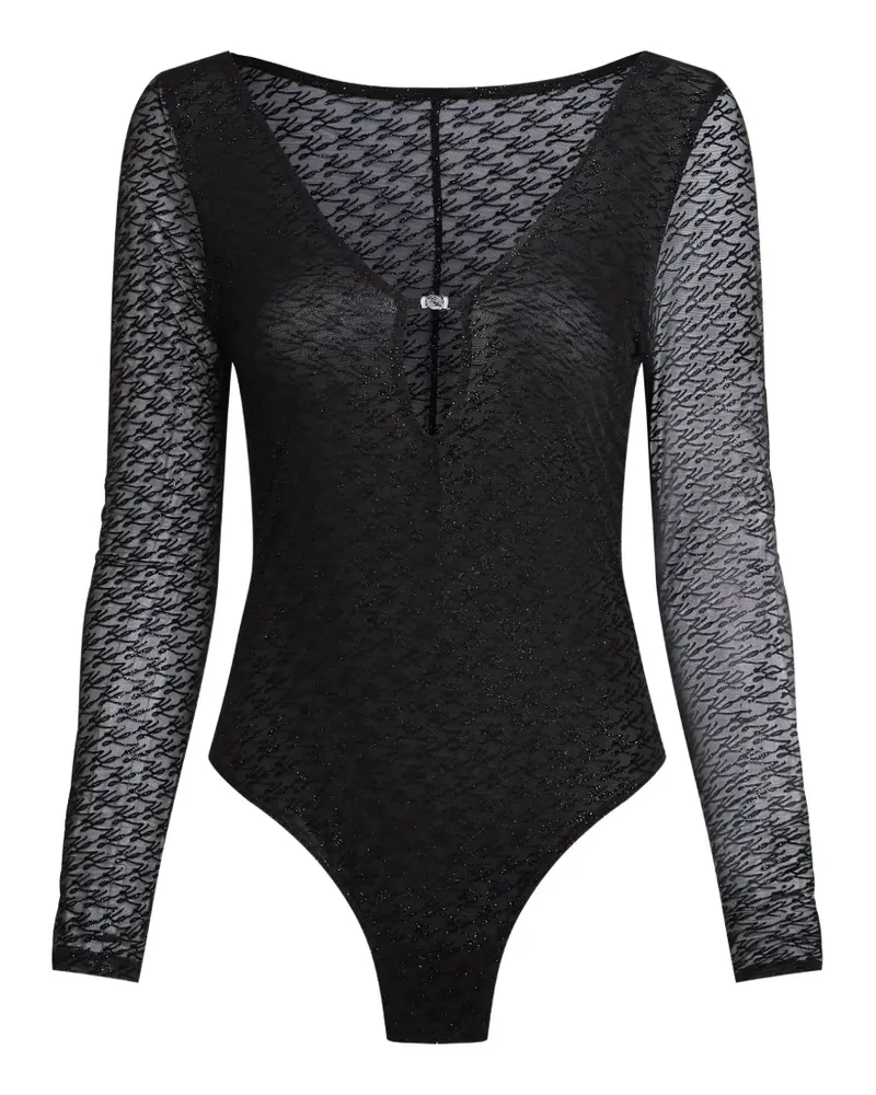 Karl Lagerfeld Autograph Body aus Mesh - Schwarz Schwarz