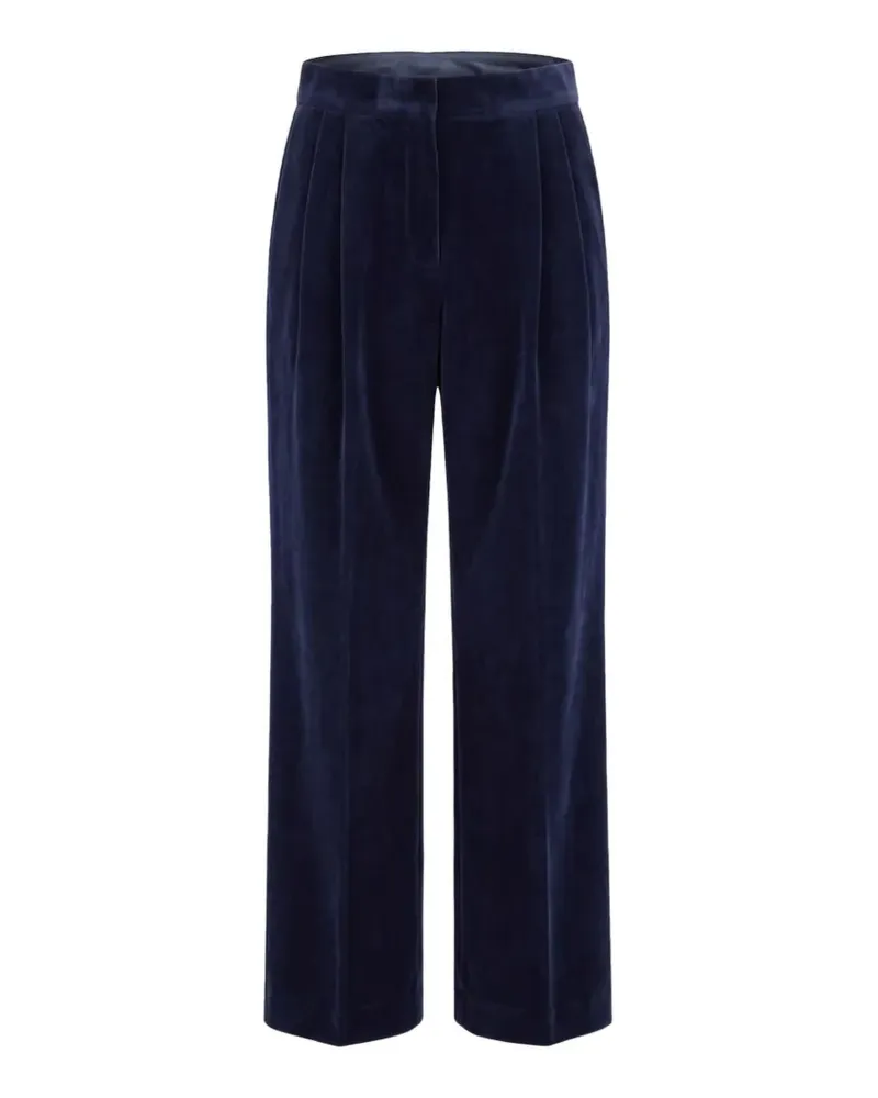 Jil Sander velvet pleated tailored trousers - Blau Blau