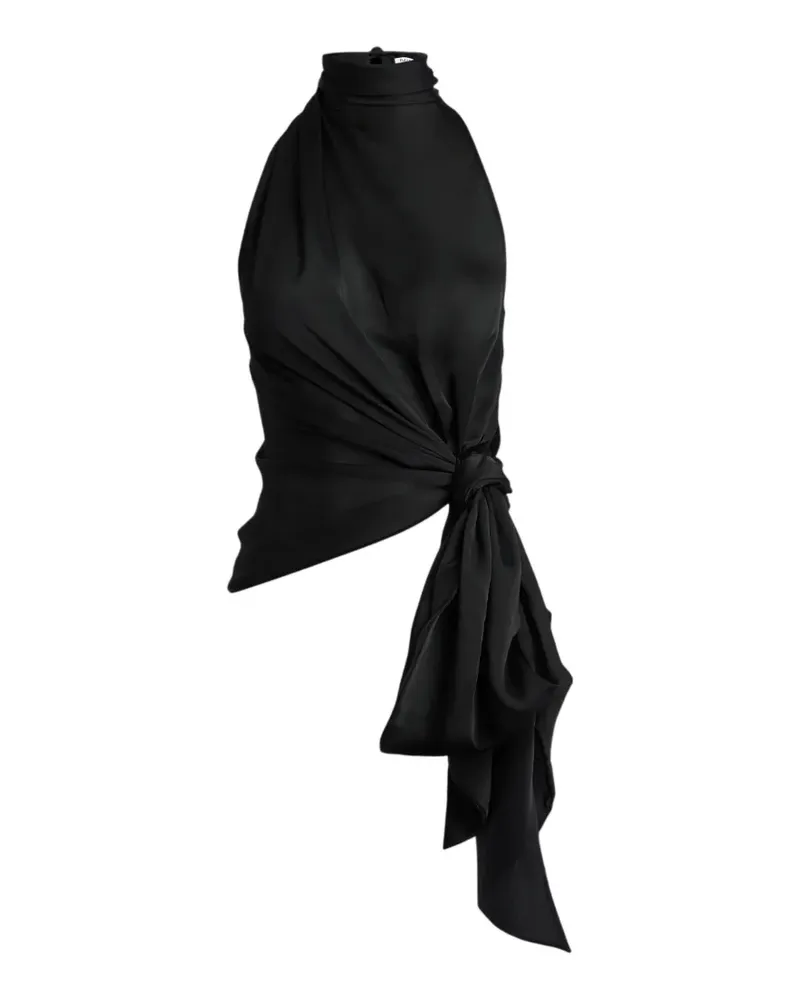 Balmain Rückenfreies Oberteil aus Seidenchiffon - Schwarz Schwarz