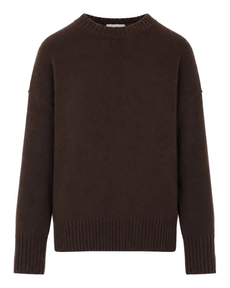 ALLUDE Pullover mit geripptem Saum - Braun Braun