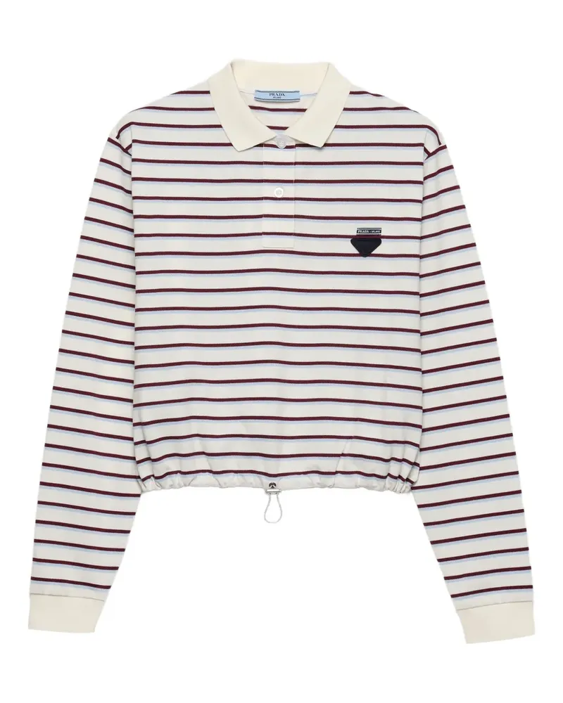 Prada Poloshirt mit Logo-Schild - Nude Nude