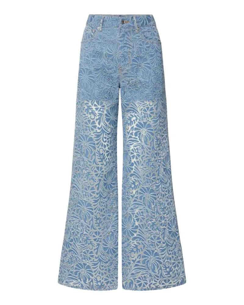 Veronica Beard Taylor floral-devoré jeans - Blau Blau