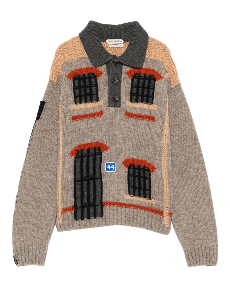 J.W.Anderson house polo sweater - Nude Nude