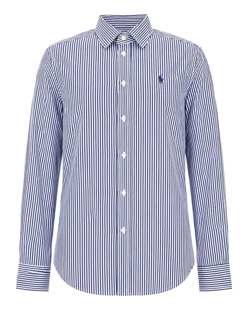 Ralph Lauren striped logo-embroidered shirt - Blau Blau