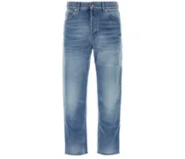 Straight-Leg-Jeans mit Logo-Patch - Blau