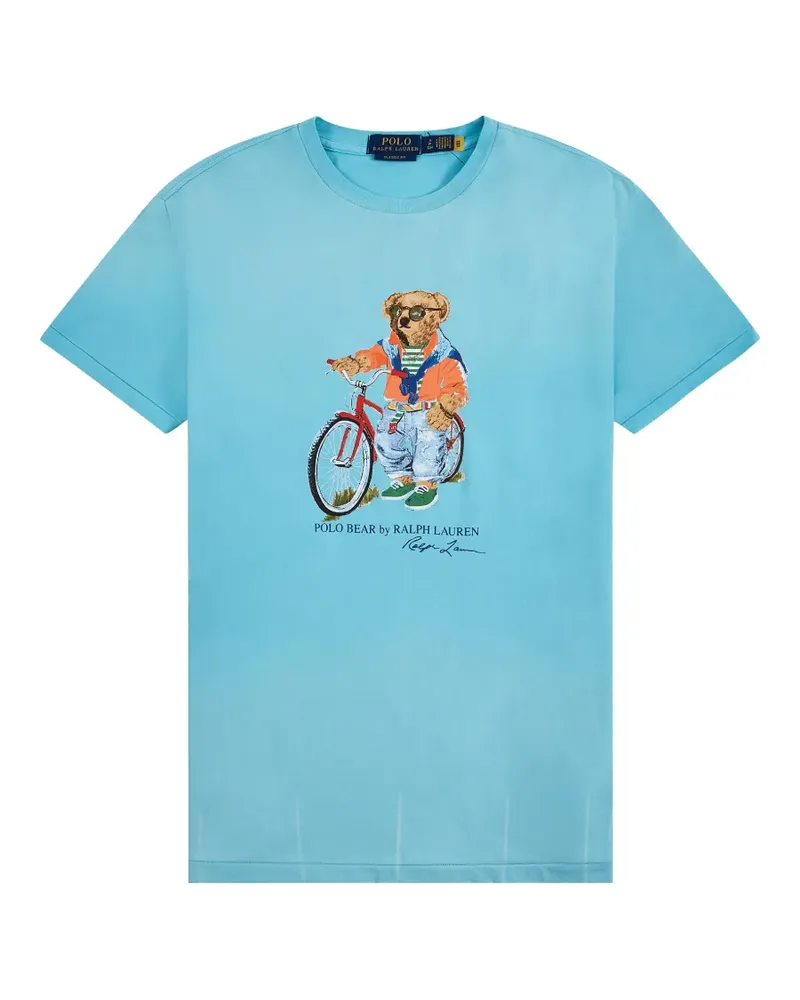 Ralph Lauren Polo Bear graphic-print slim-fit cotton T-shirt - Blau Blau