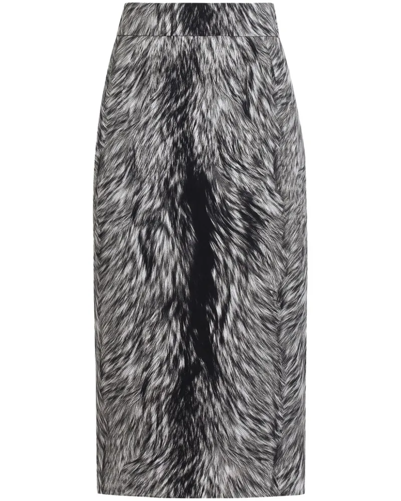 Dolce & Gabbana Midirock mit Pelz-Print - Blau Blau