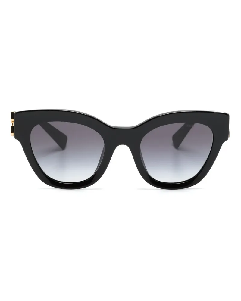 Miu Miu Sonnenbrille mit Logo - Schwarz Schwarz