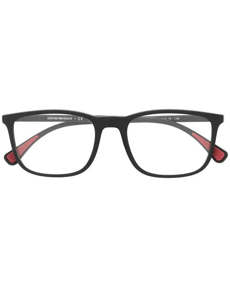 Emporio Armani Brille mit eckigem Gestell - Schwarz Schwarz