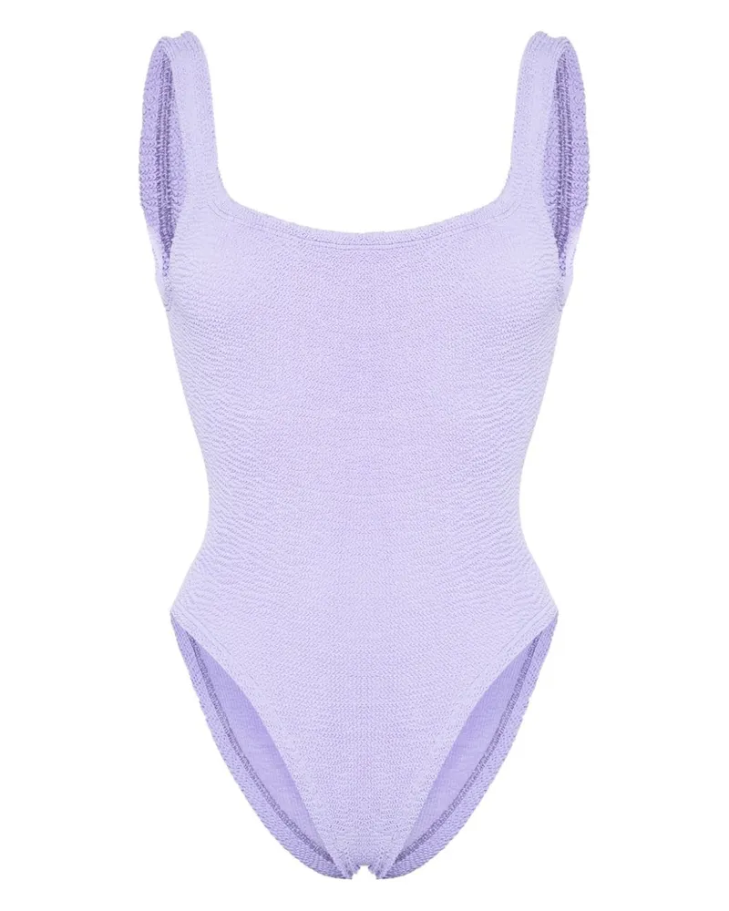 Hunza G Badeanzug mit gerafftem Effekt - Violett Violett