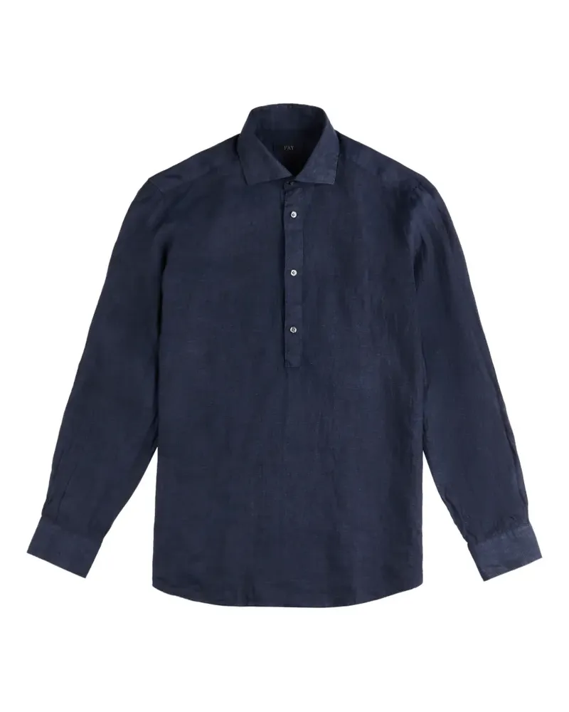 Fay Hemd mit französischem Kragen - Blau Blau