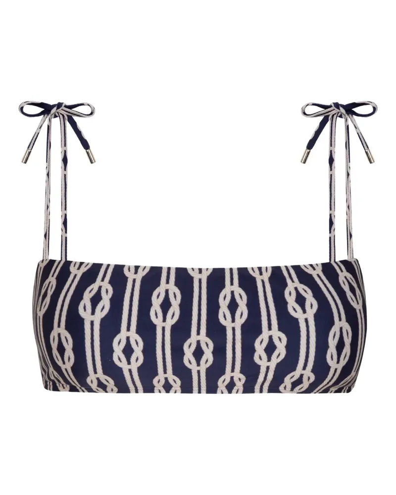 Lenny Niemeyer Gemustertes Bikinioberteil mit Schnürung - Blau Blau
