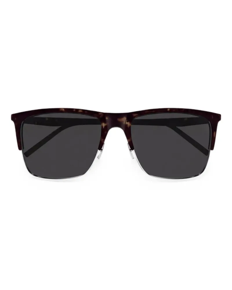 Saint Laurent Sonnenbrille mit eckigem Gestell - Braun Braun